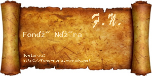 Fonó Nóra névjegykártya